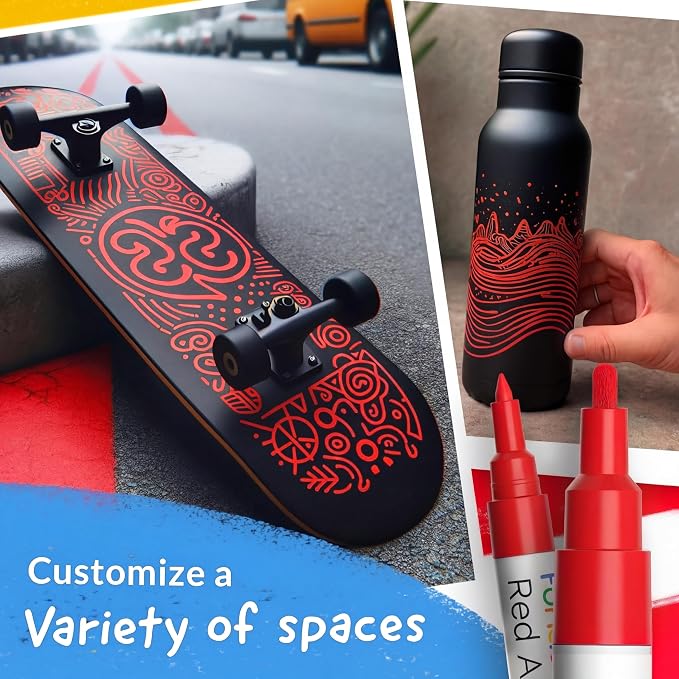 5 Acrylic Red Paint Pens - Image 9