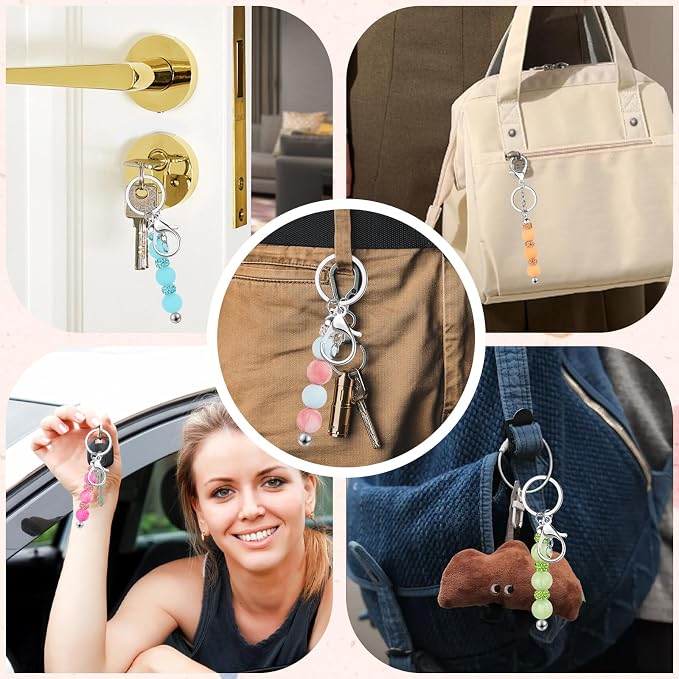 105 Pcs Beadable Keychains Set, Bulk Beadable Keychains Bars DIY Blank Keychain - Image 5