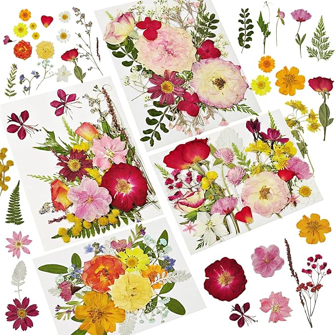 Dried Pressed Flowers for Resin | Real Dry Leaves Bulk Natural Herbs Kit for by CONVELIFE