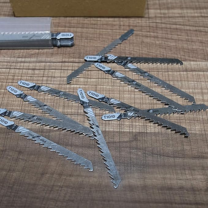 20-Piece T101D 4 Inch 6 TPI Assorted T-Shank Jig Saw Blades Set for Clean Cutting Wood