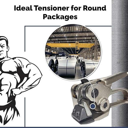 IDL Packaging S-246 Deluxe Pusher Tensioner for 3/8" to 3/4" Steel Strapping - Perfect for Both Round and Flat Packages - Heavy-Duty Steel Strapping Tool with Long Service Life