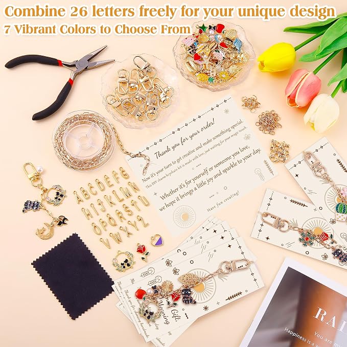 TOHONGADON 285 Pcs Keychain Making Kit, Bag Charm Kit - Image 3