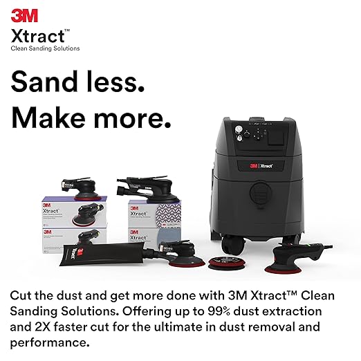 3M Pneumatic Random Orbital Sander, 88940, 5 in, Non-Vacuum, 3/8 in Orbit, Lightweight and Comfortable, 12000 RPM, .28 HP (209W) Motor, Variable Speed