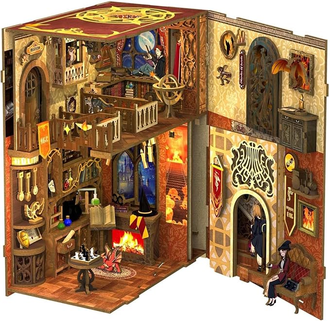 Fsolis Book Nook Kit, 3D Wooden Puzzle - Image 2