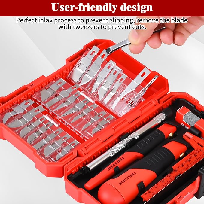 TOOLEAGUE 40Pcs Craft Knife Set, Precision Hobby Knife | - Image 4