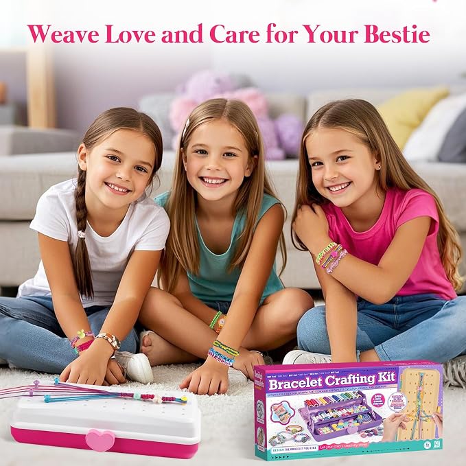TingingYuli Friendship Bracelet Making Kit, 3-Layer Storage Box, Gift 6-12 | - Image 6