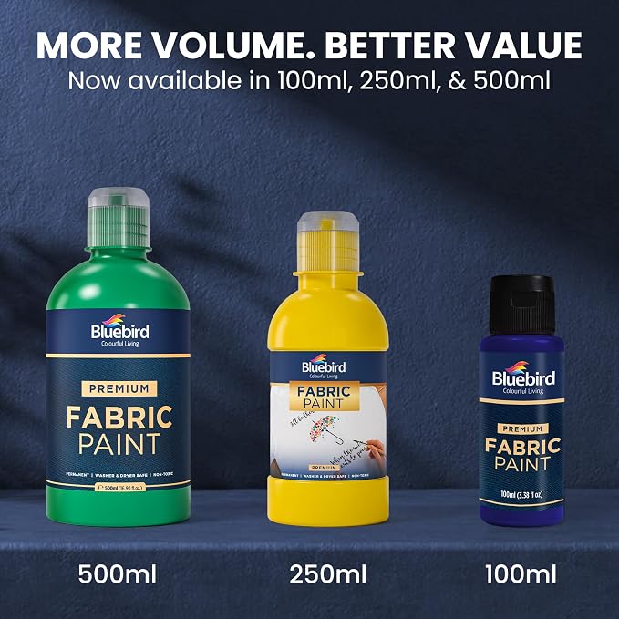 BLUEBIRD 12-Pack Fabric Paint, 3.4 Fl Oz each, Permanent Fabric Paints - Image 5