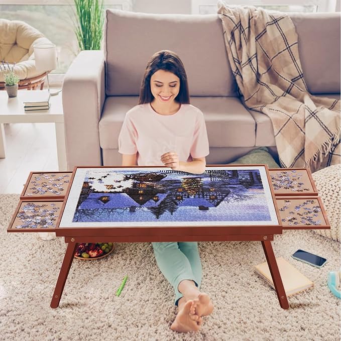Puzzle Board 1500 Pieces, 34.3”x 26.5” Jigsaw Puzzle Table by Unknown