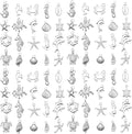WOCRAFT 60pcs Bright Silver Ocean Bracelet Charms by WOCRAFT