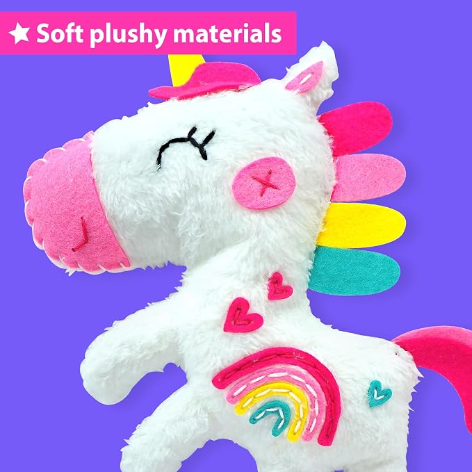 KRAFUN Unicorn Sewing Kit for Kids Ages 8-12 | No Scissors | Pre-cut & - Image 6