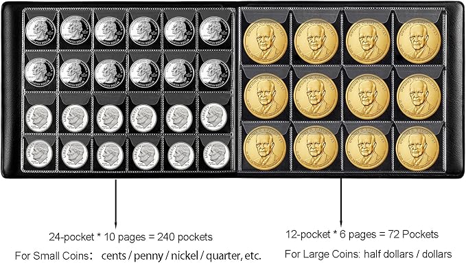 AITIME 312 Pockets Coin Collection Holder Album - Image 3