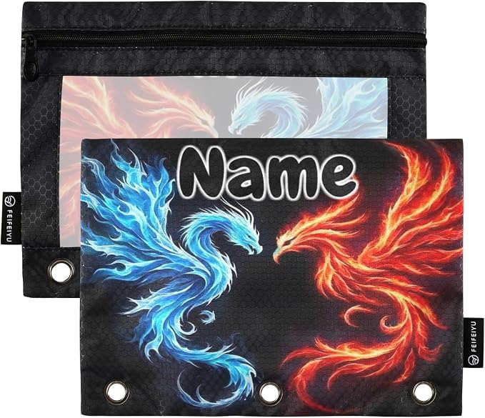 Custom Dragon Phoenix Pencil Pouch by BOENLE-WELCOMEYOURCOMING