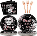 Qyeahkj 100 Pcs 40th Birthday Party Supplies Death to My 30s Paper Plates and by Qyeahkj