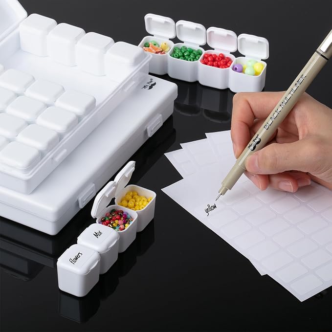 Mr. Pen- Bead Storage Containers, 28 Grids, 2 Pack, Transparent, Small Bead - Image 6