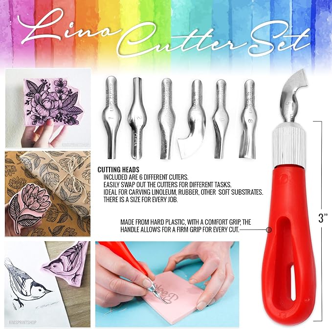 Stamp Pads for Rubber Stamps 5-Pack and Rubber Stamp Carving Tools - Image 4