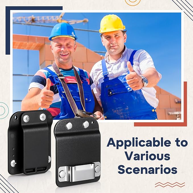 Zonon 3 Pcs Tape Measure Holder Set for Belt Hammer Holders Tactical Tape Measuring Belt Clip Low Profile Drill Holster Match Any Kinds Holster with Clip