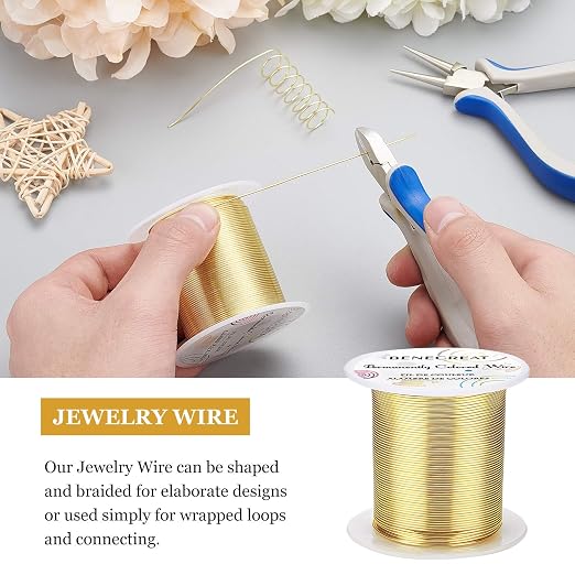 BENECREAT 20 Gauge 32 Yards Tarnish Resistant Gold Wire Jewelry Copper Wire - Image 4