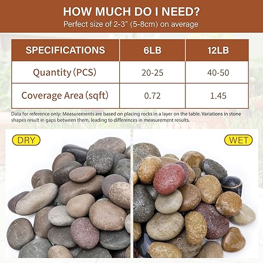 NUPICK 6lb Mexican Beach Pebbles, 2-3" Large River Rocks - Image 2