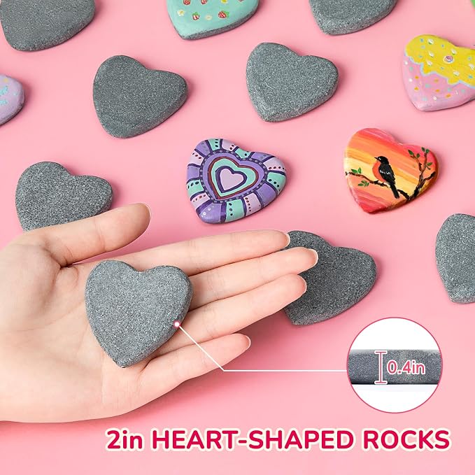 Simetufy 25 Pcs Heart-Shaped Rocks - Image 2