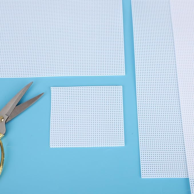 12pcs Plastic Mesh Canvas Sheets, 14 CT Multiple Shapes Plastic Mesh Screen - Image 7