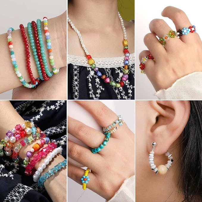 FANDAMEI 0.5mm Elastic Bracelets Strings Cord, Elastic Crystal Stretch Bead Cord - Image 7