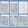 TIAMECH 6 Pcs A4 Reusable Geometric Texture Stencils by TIAMECH