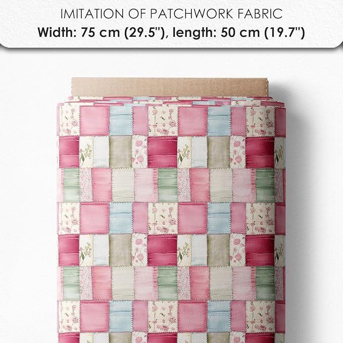 Cotton Fabric Panel – Single Continuous Patchwork Rose Panel, Featuring 6 - Image 5