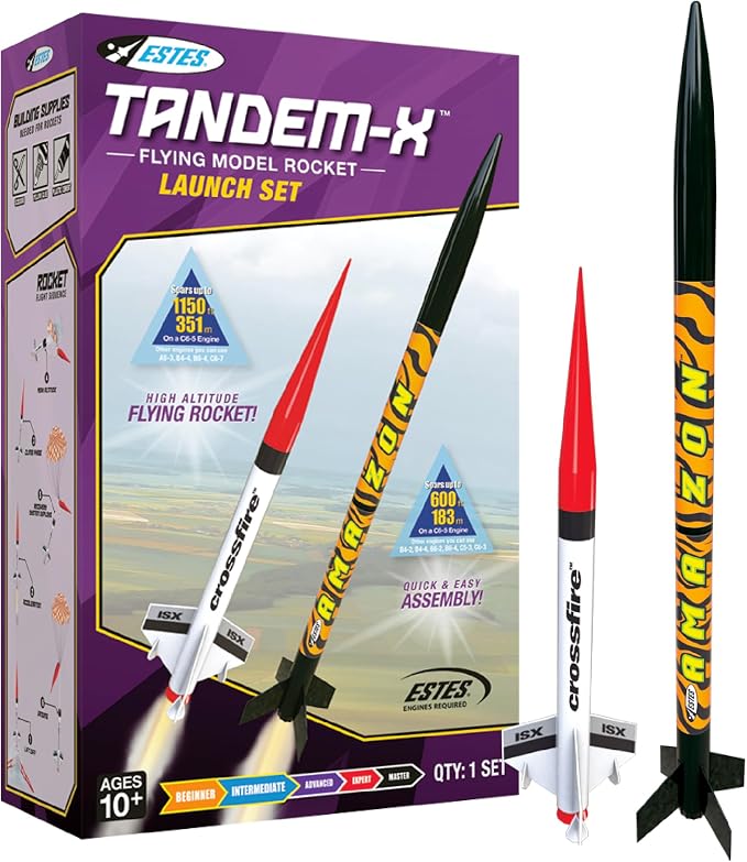 Estes 1469 Tandem X Rocket-Building Kit, Beginner Flying-Rocket Model Kit by Estes