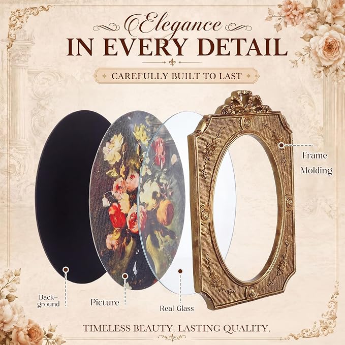 Wonderjune 7 Pcs Vintage Picture Frames Set - Image 4