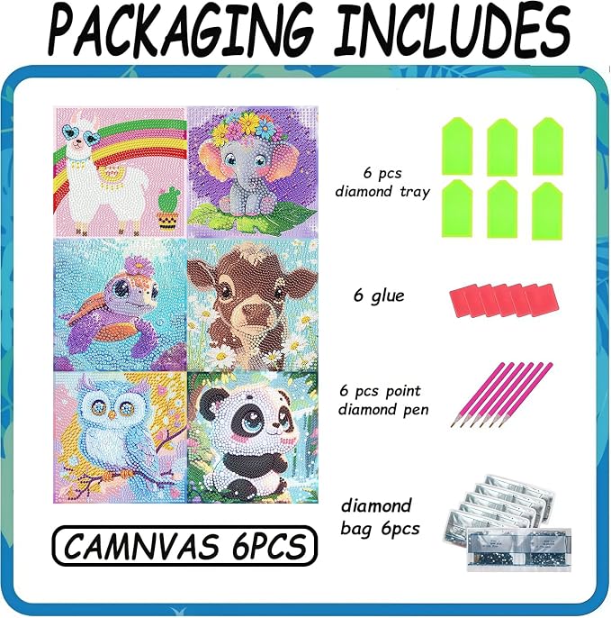Acelii 6 Pack 5D Cow Diamond Painting Kits - Image 5