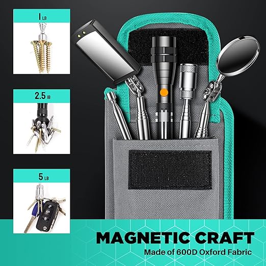 Telescoping Magnetic Pickup Tool Set, Inspection Mirror Telescoping, LED Flashlight, Cool Gadgets for Men, Gifts for Dad, Husband, Kids, Boyfriend, Magnet Stick