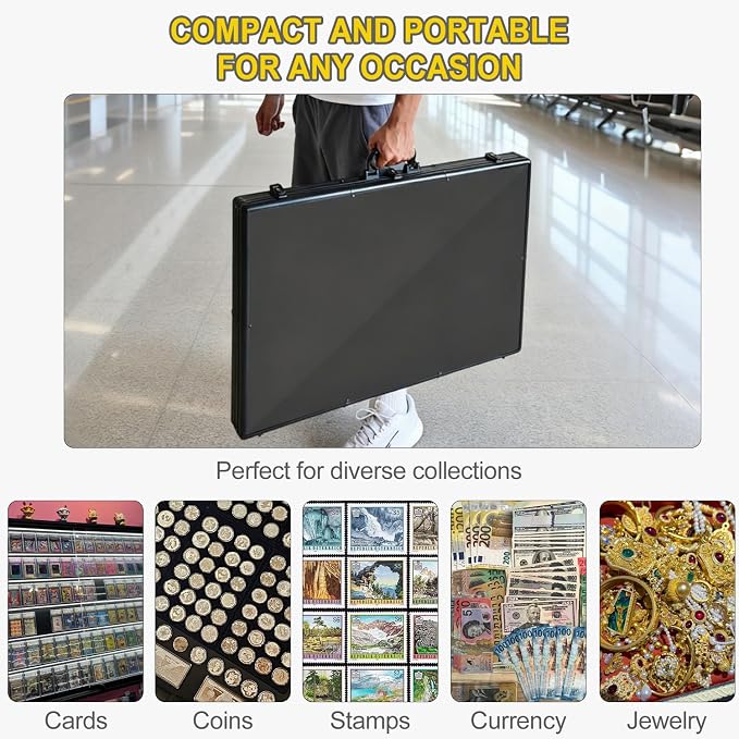 2 Pcs Trade Show Display Case – 34"x22" Large Aluminum Locking Tabletop Showcase - Image 7