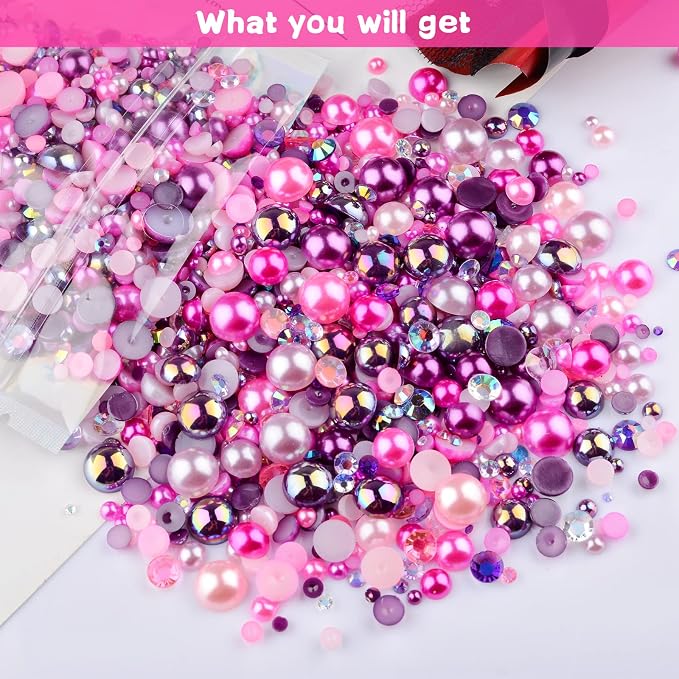 3900+ Pcs Rhinestones and Pearls Kit, 2-10mm Flatback Gems - Image 7