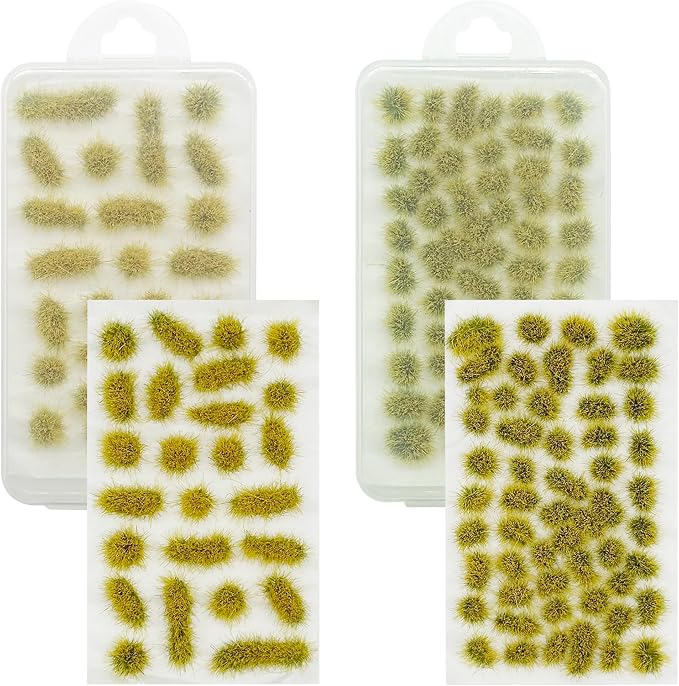 Woohome 78 PCS Model Grass Tufts 2 Size Static Grass Tuft Yellow Miniature by Woohome