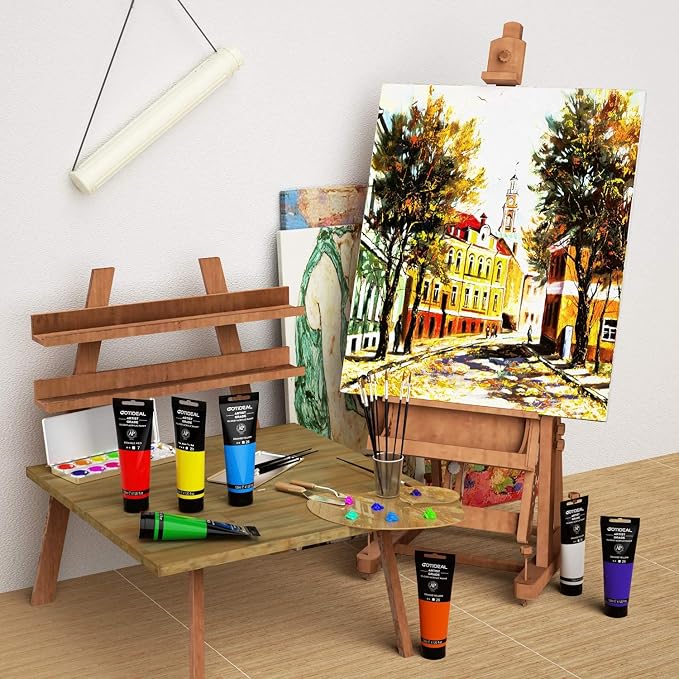 GOTIDEAL Metallic Acrylic Paint Pearl Rose Red Tubes Non Toxic Non Fading - Image 4