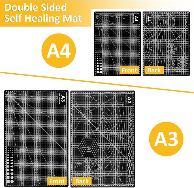 2 Pcs Large Cutting Mat Self Healing, Double Sided, Grid Line And Angles Help - Image 6