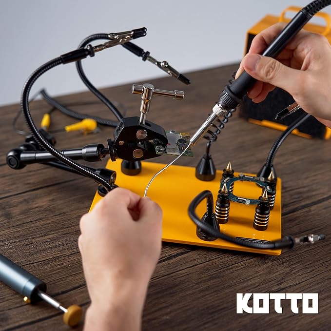 KOTTO Helping Hands Soldering, Third Hand Soldering Tools PCB Holder Four Arms - Image 7