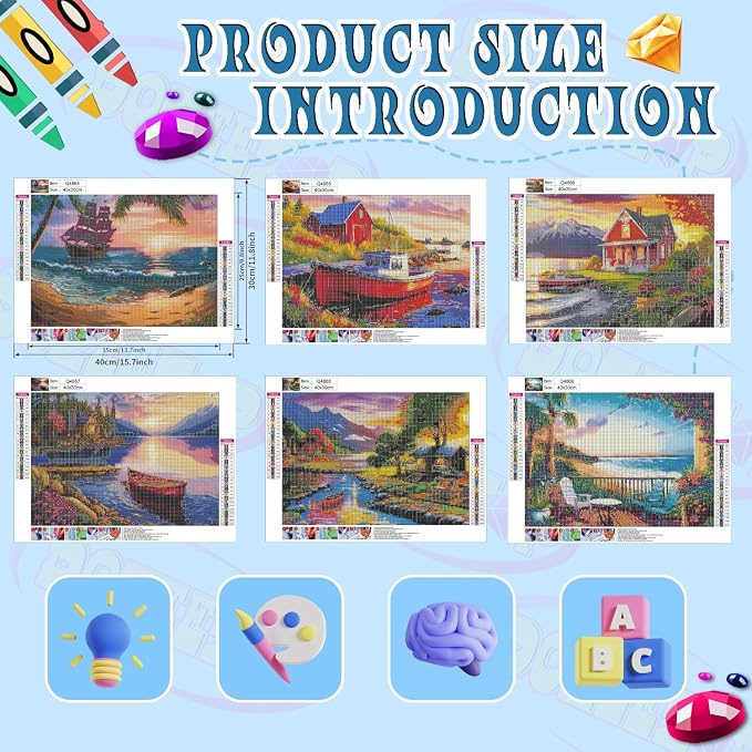 DOZEEZOP 6 Pack 5D Diamond Painting Kits - Image 2