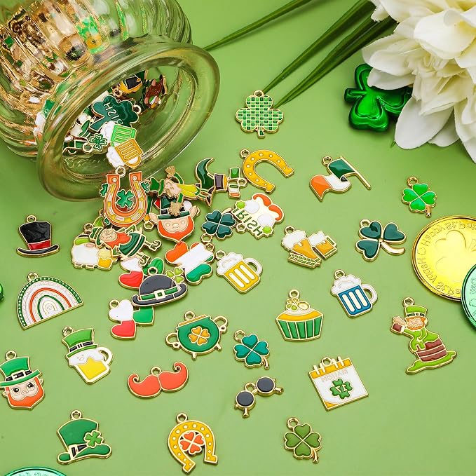 MARFOREVER 120 Pcs St. Patrick's Day Shamrock Charms - Image 3