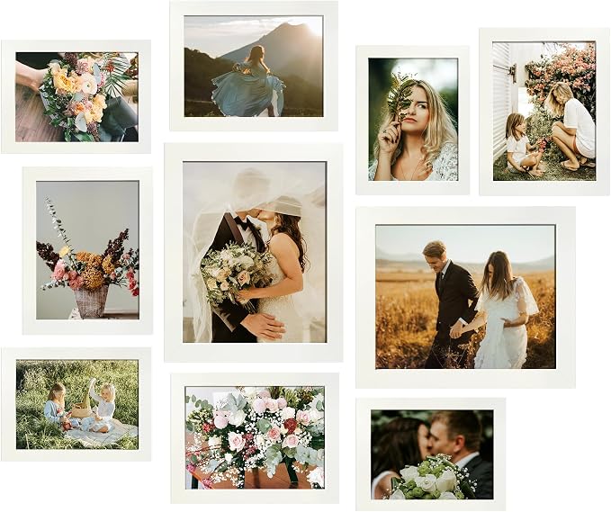 LUCKYLIFE Picture Frame Set 10-Pack, Gallery Wall Frame Collage by LUCKYLIFE