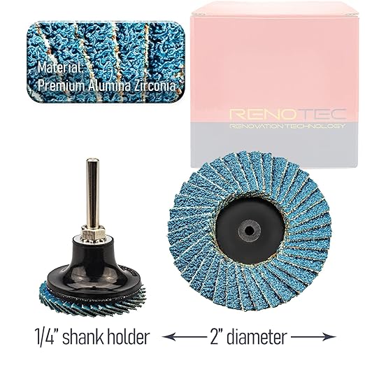 30 Pcs 2 Inch Mini Flap Disc, Zirconia High Density, with 1 Pcs 1/4 inch Shank Holder, for Metal Grinding, for Angle Die Grinder (80 GRIT)