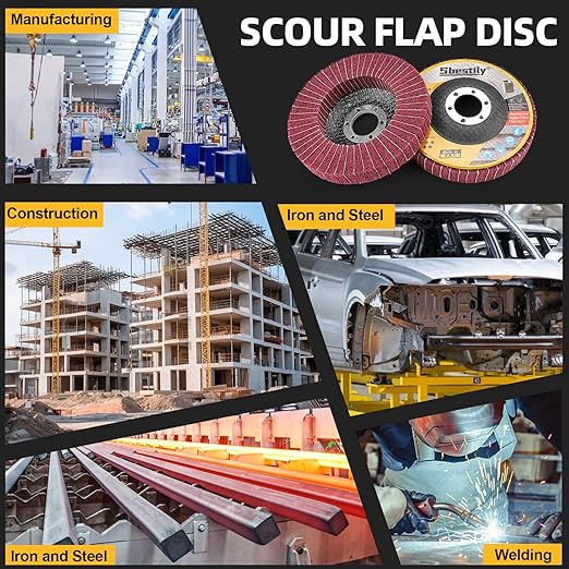 10Pcs 240 Grit Scour Flap Disc 4 1/2 Inch Coarse Polishing Grinding Wheel for Metal Stainless Steel Angle Grinder Scouring Pads Scuff Sanding Discs Paint Rust Remover