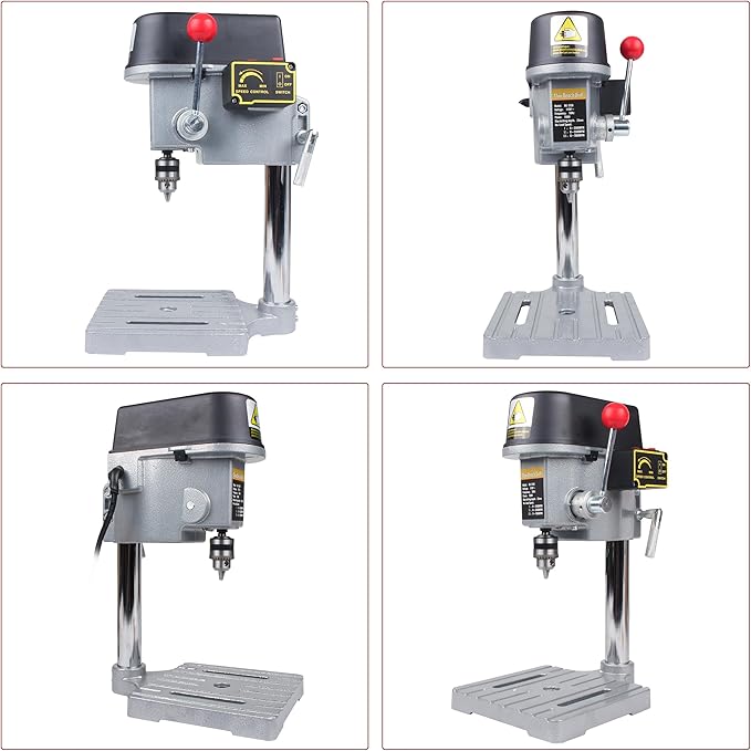 RATTMMOTOR Benchtop Drilling Machine 340W 110V/220V 16000RPM Mini Bench Drill Press 25mm Stroke Drill Chuck 1-10mm Multi-Function Drilling Milling Machine (220V)