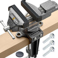 [Upgraded Version] Multi-Purpose Bench Vise 3.3", Table Vice For Workbench, Universal Clamping Vise With Heavy Duty Cast Iron, Multi-Jaw, Swivel Base, Easy Adjustment for Woodworking (3.3 Inch)