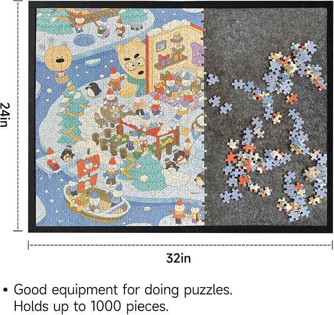 1000 Pieces Puzzle Board, 31.5x23.6 Felt Puzzle Storage Mat | Portable surface - Image 3