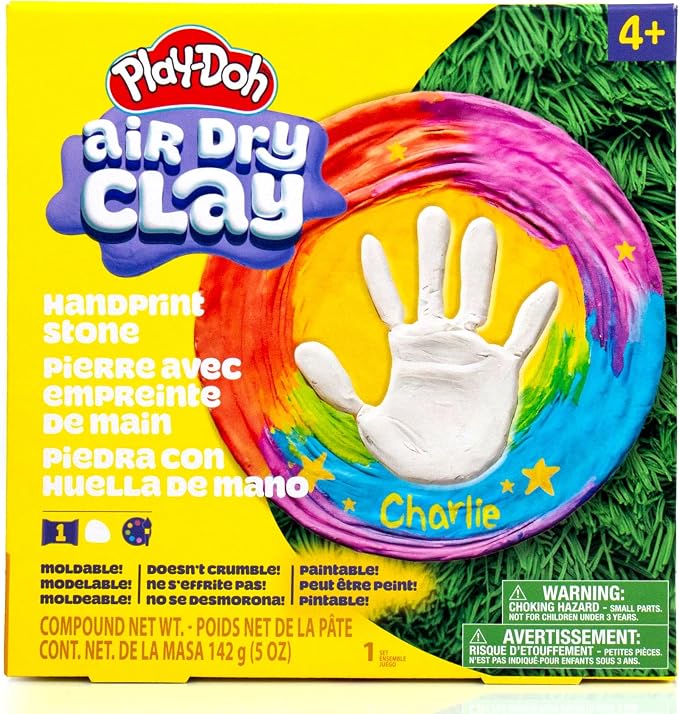 Play-Doh Air Dry Clay Handprint Stone, Includes Reusable Mold, 5 Acrylic Paints by Unknown