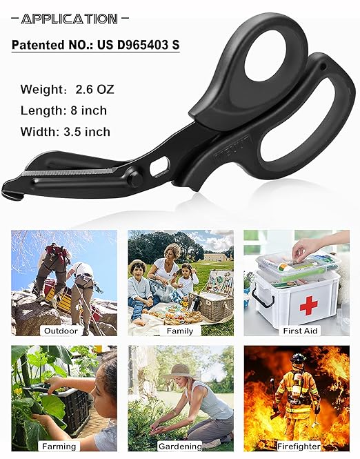 MEUUT 2 Pack Medical Scissors Trauma Shears for Nurses -Patented Bandage Scissors with Non-Stick Blades, Surgical Grade Shears Stainless Steel EMT Scissors for All Purpose