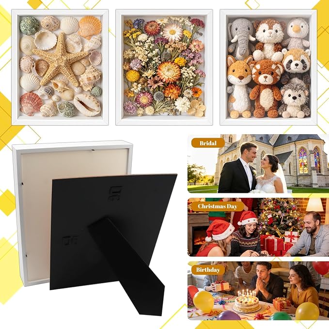 VOKOY 2 Pack 8" x 10" Shadow Box Frame, Wooden White Hollow Photo Frame - Image 5
