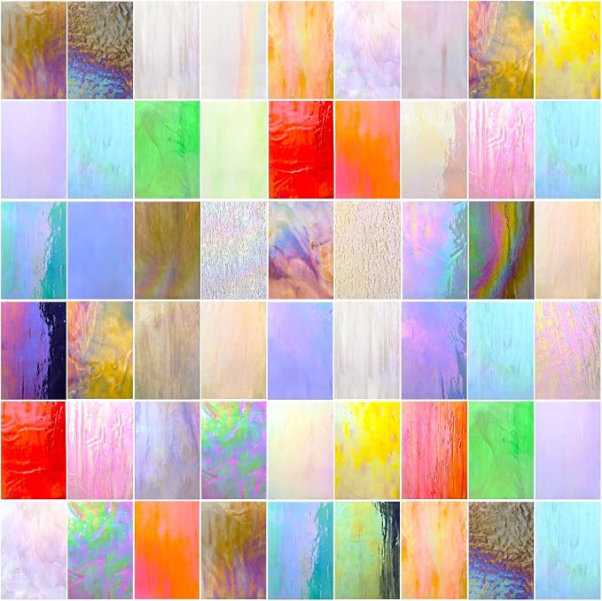 36 Sheets Opaque Stained Glass Bulk Variety Pack, 4 x 6 Inch Mosaic Glass Tiles - Image 9