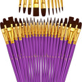 Paint Brushes Set, 5 Pack 50 Pcs Round-Pointed Tip Paintbrushes Nylon Hair by LIDCOM
